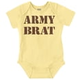thumbnail image 1 of Army Brat Funny Military USA Child Romper Boys or Girls Infant Baby Brisco Brands NB, 1 of 1