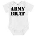 thumbnail image 1 of Army Brat Funny Military USA Child Romper Boys or Girls Infant Baby Brisco Brands NB, 1 of 6
