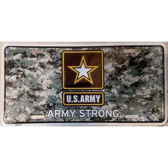 Army CAMO w/Star 0106 Army Metal License Plate Tag United States Military U.S.