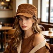 Army Cadet Cap for Women Military Flat Top Cap Baseball Caps Flat Brim Military Style Cabbie Hat for Daily WearKhaki,One Size