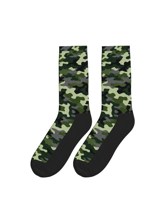 Army Camouflage Colorful Athletic Crew Novelty Socks For Men Women