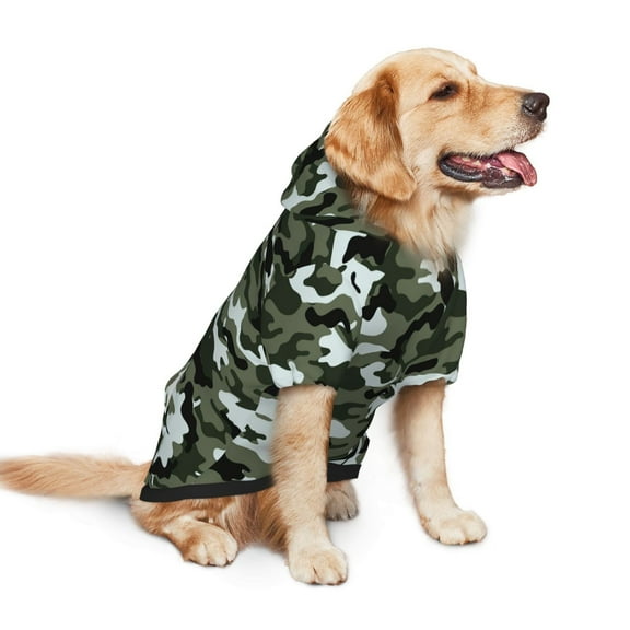 Army Camouflage Dog Hoodie Pet Coat for Medium and Large Dogs Daily Use Medium
