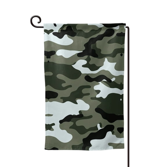 Army Camouflage Double Sided Garden Flag for Indoor Outdoor Decorations 12.5 * 18 Inches Square