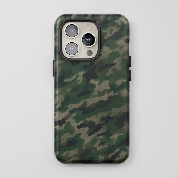 Army Camouflage For All iPhone Series Tough Phone Case Military Green