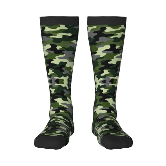 Army Camouflage Knee High Socks for Women Long Leg Warmers Socks