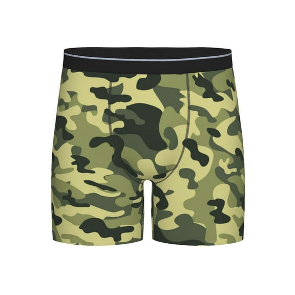 Army Camouflage Pattern Boxer Briefs Novelty Underwear With Fly Underwear For Men