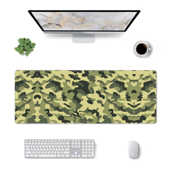 Army Camouflage Pattern Large Non-Slip Rubber Base Mousepad Keyboard Mouse Mat Desk Pad With Stitched Edges 31.5x11.8inch\r\n