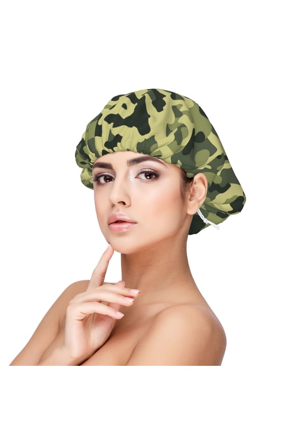 Army Camouflage Pattern Sleep Cap Satin Bonnet Night Sleeping Soft Hair Turbans For Women