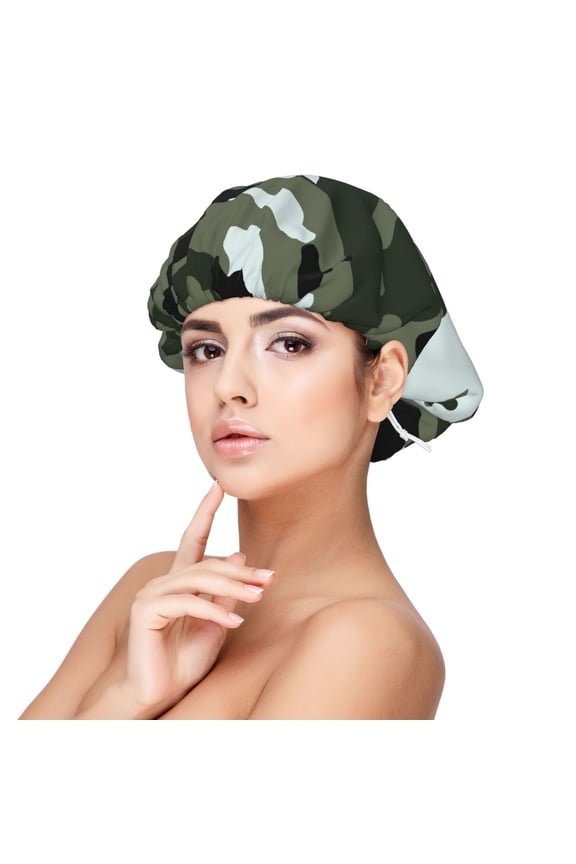 Army Camouflage Sleep Cap Satin Bonnet Sleeping Hat Soft Elastic Night Hair Cover For Women
