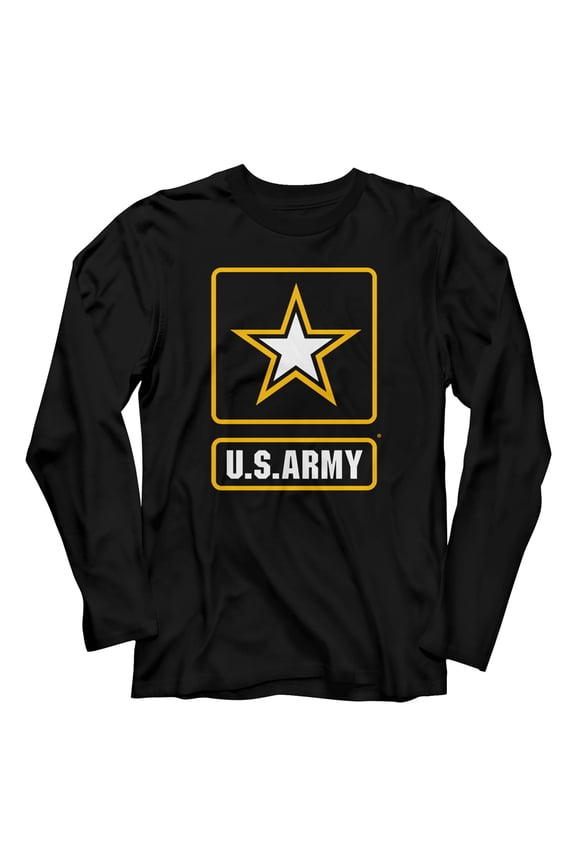 Army Color Logo Black Adult Long Sleeve T-Shirt