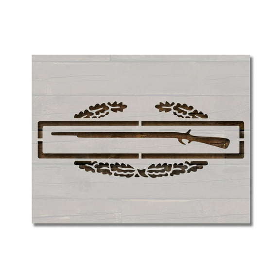 Army Combat Infantry Badge large Stencil Template Reusable 8.5 x 11 for Painting on Walls, Wood, Etc. By Stencilville