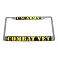 thumbnail image 1 of Eagle Emblems LP3800 Chrome License Plate Frame, Army, Combat Veteran - 6 x 12 in., 1 of 1