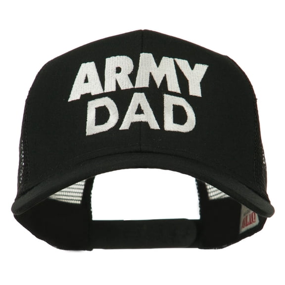 Army Dad Embroidered Cotton Twill Mesh Cap - Black OSFM