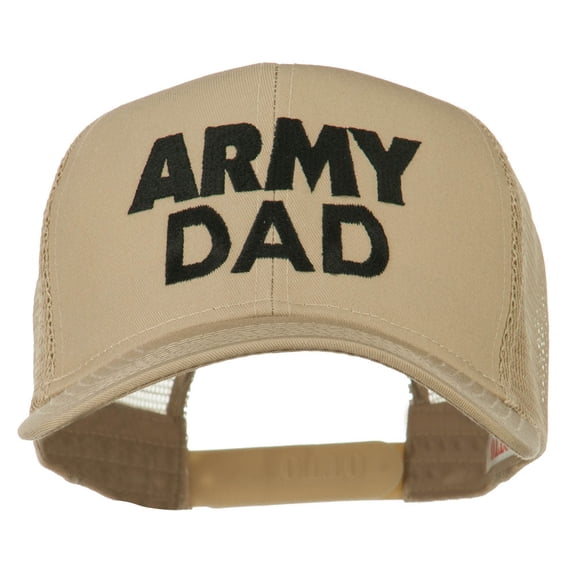 Army Dad Embroidered Cotton Twill Mesh Cap - Khaki OSFM