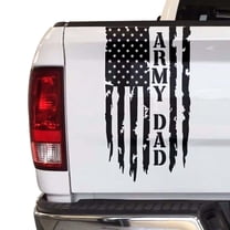 Army Dad Retired Vietnam Veteran Distressed American USA US Flag Truck Tailgate Vinyl Decal Compatible with most Pickup Trucks USMC USAF US Navy Decal Sticker (11" x 20", Black)