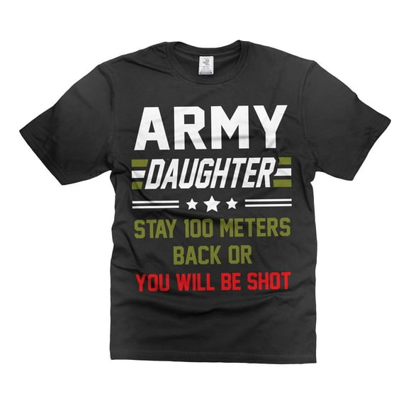 Army Daughter Shirt Funny Daughter Tee Shirt US Military Shirts Womens Unisex Tee (3X-Large Black)