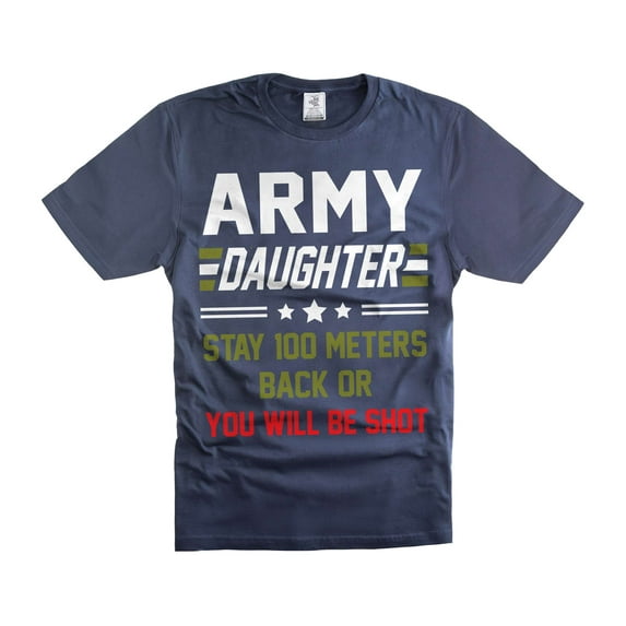 Army Daughter Shirt Funny Daughter Tee Shirt US Military Shirts Womens Unisex Tee (XX-Large Navy Blue)
