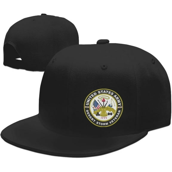 Army Desert Storm Veteran Hats for Men and Women Flat Bill Baseball Cap Adult Adjustable Trucker