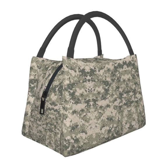 Army Digital Camouflage Lunch Bag Reusable Insulated Lunch Tote Cooler Box For Women Men
