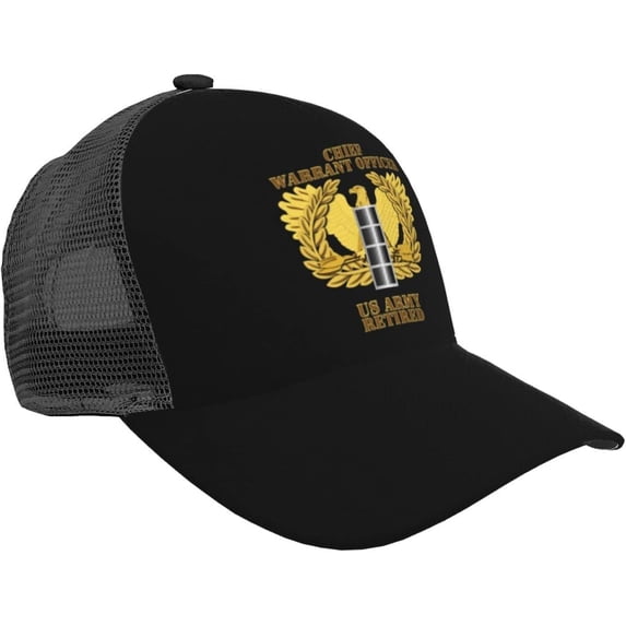Army Emblem Warrant Officer CW4 Retired Baseball Cap Adjustable Mesh Trucker Hat