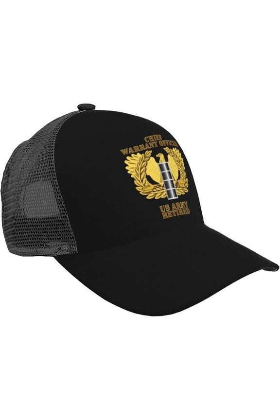Army Emblem Warrant Officer CW4 Retired Baseball Cap Adjustable Mesh Trucker Hat