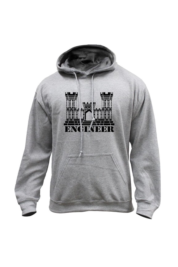 Army Engineer Branch Insignia Castle Veteran Pullover Hoodie Sweatshirt