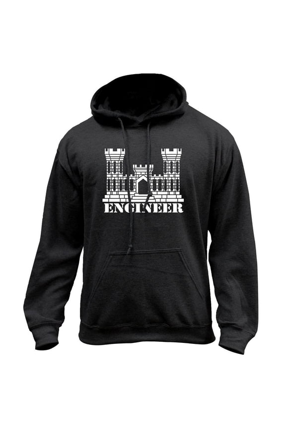 Army Engineer Branch Insignia Castle Veteran Pullover Hoodie Sweatshirt