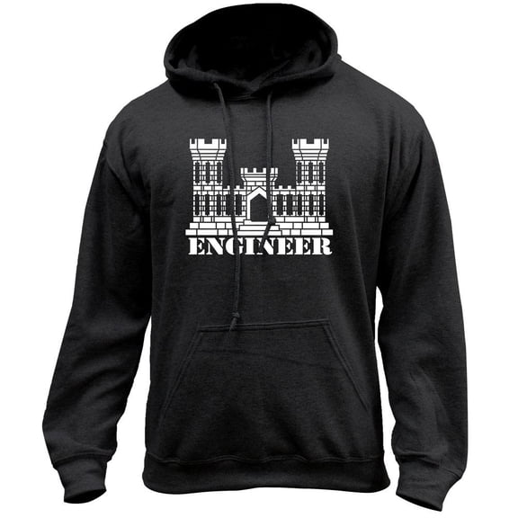 Army Engineer Branch Insignia Castle Veteran Pullover Hoodie Sweatshirt
