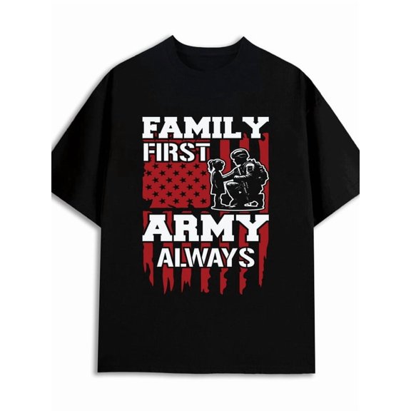 Army Family First 180G 100% Cotton 180G 100% Cotton for men 3xl high quality limited edition black Classic Unisex Shirt Crewneck tshirts Retro Unisex Shirt Crewneck tshirts new years gifts