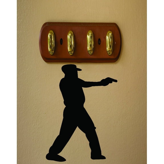 Army Fighting War Soldier Gun Silhouette Peel & Stick Sticker Vinyl Wall Decal 16x24 Inches
