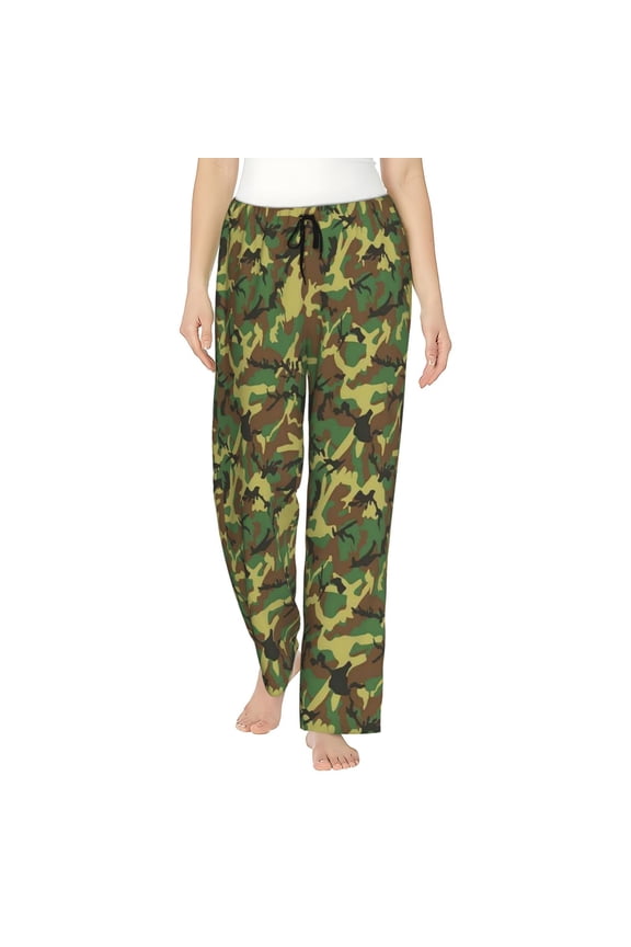 Army Force Hiding In Jungle Women'S Comfy Pajama Pants With Pockets,Soft Stretch Drawstring Lounge Pants, Soft Casual Wide Leg Pjs Sleep Bottoms Large