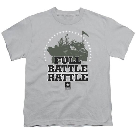 Army Full Battle Rattle S/S Youth 18/1 T-Shirt Silver