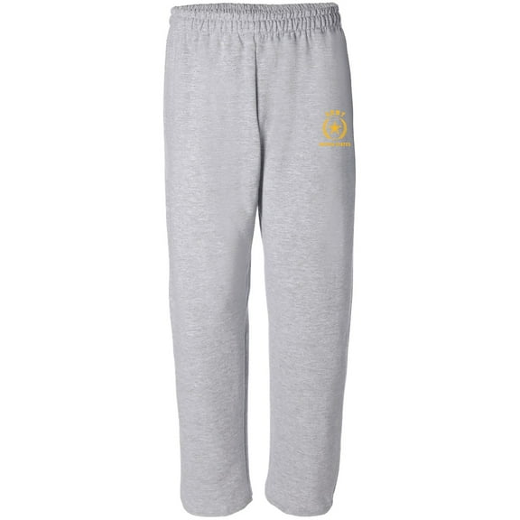 Army Gold Crest Open Bottom Sweatpants with gold print