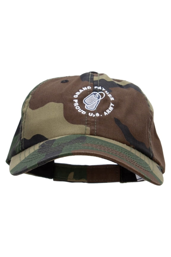 Army Grandfather Embroidered Enzyme Washed Camo Cap - Camo OSFM