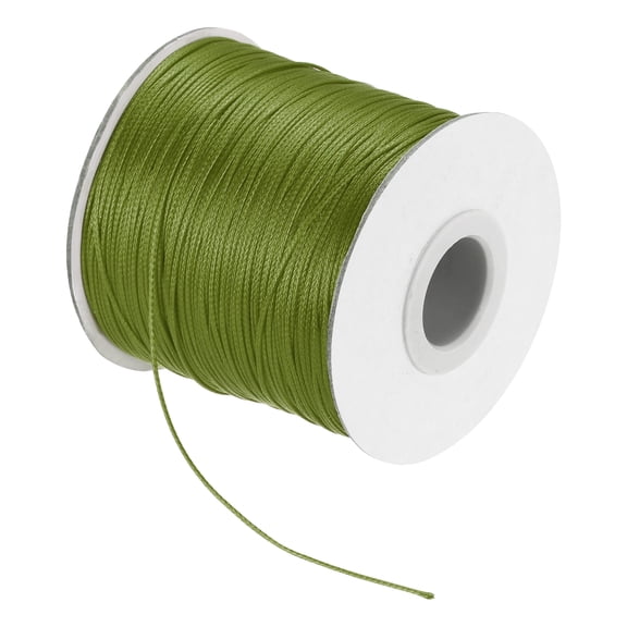 Uxcell Army Green 0.5mm Waxed Cord 175 Yard Wax Bead Thread String for Jewelry Making