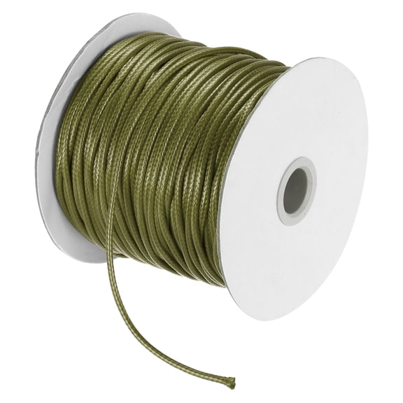 Uxcell Army Green 2.5mm Waxed Cord 87 Yard Wax Bead Thread String for Jewelry Making