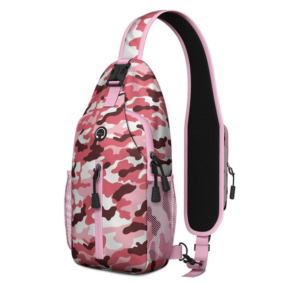 Army Green Camo Sling Bag, Hunting Camouflage Crossbody Backpack with Multiple Compartments, Lightweight Travel Daypack for Jungle and Desert Adventure