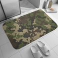 Army Green Camouflage Bath Rugs Absorbent Non Slip Door Mats Soft