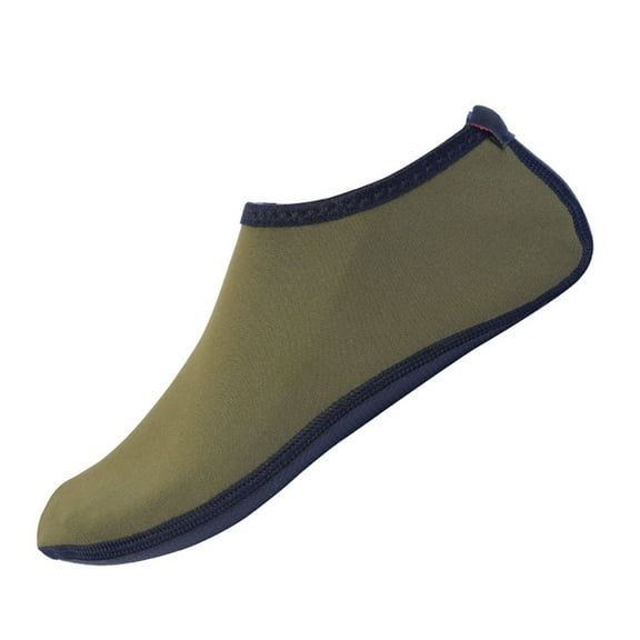 Army Green Childrens Water Fun Socks For Diving And Swimming With Rubber Sole And Fast Drying Fabric, Suitable For Ages 3-11 Years In Size L