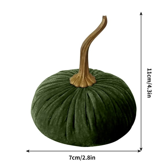 Army Green Elegant Velvet Pumpkin Ornament Fall Festival Decor Thanksgiving Centerpiece Foam Filled Fabric Craft For Home Wedding Seasonal Display