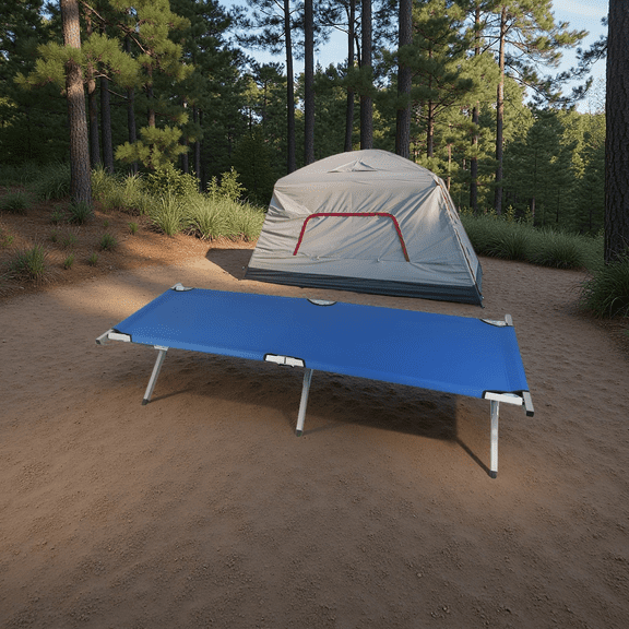 Army Green Folding Camping Cot, Portable Outdoor Sleeping Cot with Carry Bag, Heavy Duty Compact Camp Bed for Adults