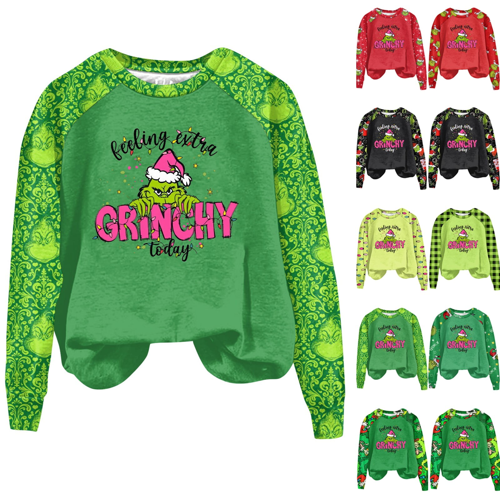 Army Green Grinch Shirt Christmas Sweatshirts for Women, Casual Fashion ...