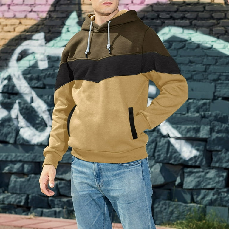 Army Green Hoodies Mens Casual Zipper Hoodie Splicing Large Size Sweater Jacket Walmart