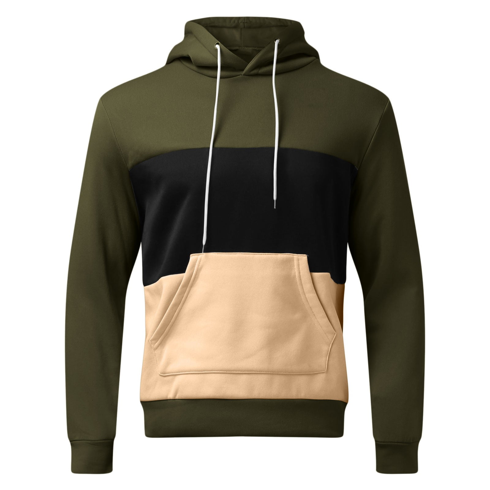 Army Green Hoodies Mens Pullover Hoodie Sweatshirt Drawstring Hooded Color Block Hoodie Mens With Pocket Walmart