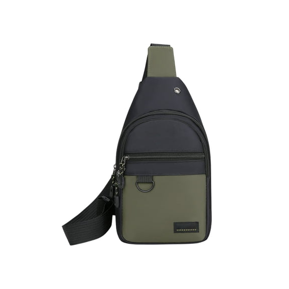 Army Green Lightweight Crossbody Sling Bag For Outdoor And Travel, Multi Compartment Chest Bag For Men And Women, Durable Nylon Shoulder Bag With Adjustable Strap