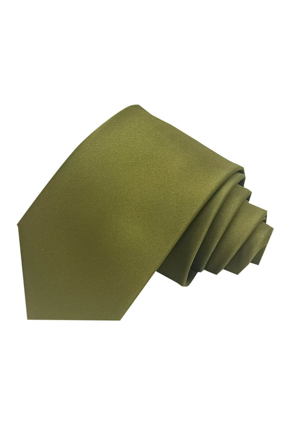 Army Green Men Business Hand Tie With Solid Polyester Design For Office Wear