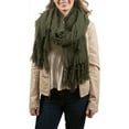 thumbnail image 1 of Army Green - Oversized Frayed Scarf, 1 of 7