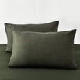 thumbnail image 1 of Army Green Queen Pillowcase Set of 2 Brushed Microfiber Solid Pillowcase Cozy Soft with Envelope Closure,20x30 Inch, 1 of 6