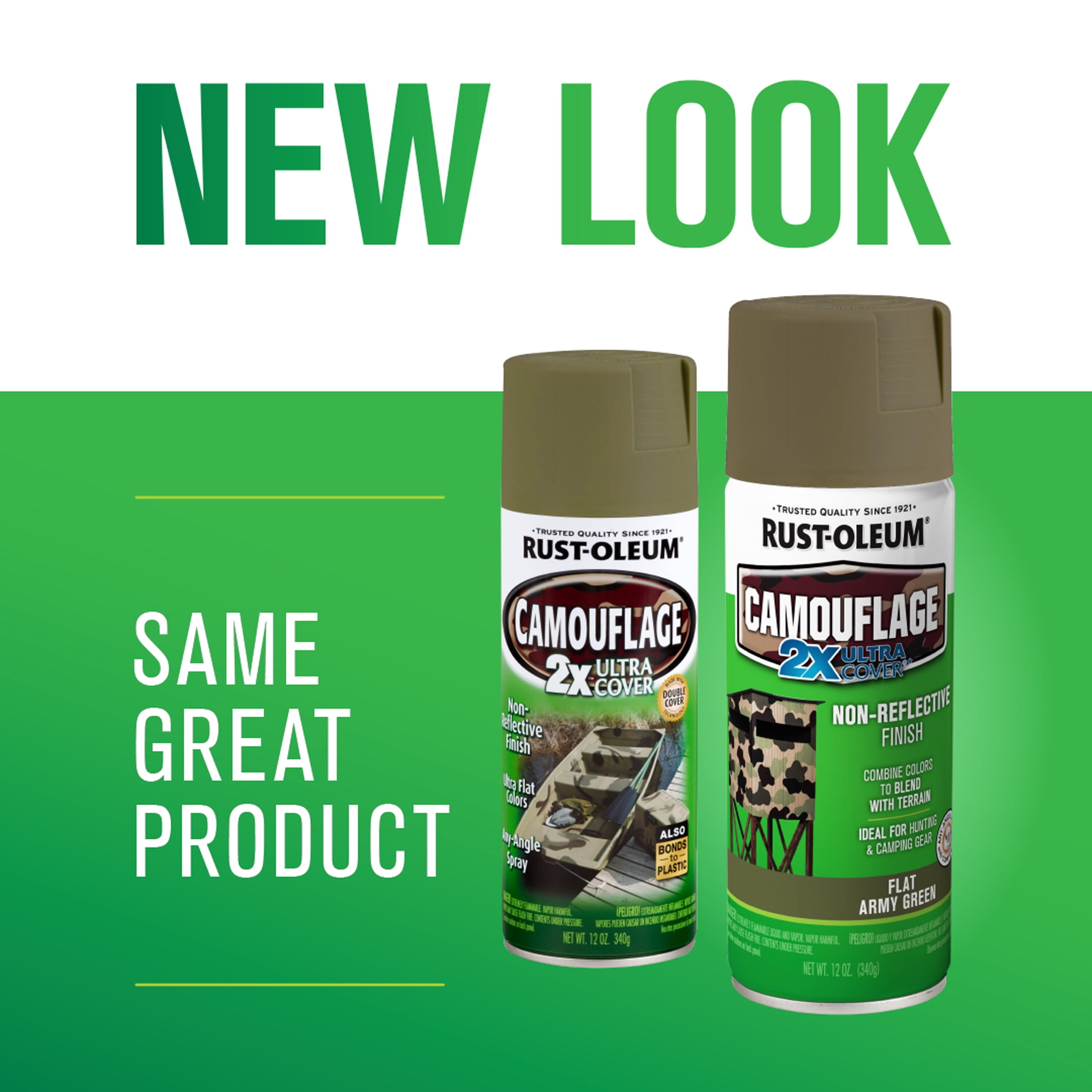Army Green, RustOleum Camouflage 2X Ultra Cover Spray Paint, 12 oz