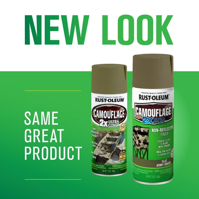 Army Green, RustOleum Camouflage 2X Ultra Cover Spray Paint, 12 oz